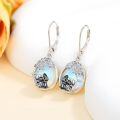 wholesale 925 Sterling Silver Blue Moonstone Panda Cat Drop Dangle Earrings-0-3