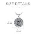 wholesale 925 Sterling Silver Round Pendant with Raven and Hourglass Design - Memento Mori Necklace for Men Women Gifts-0-4