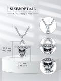 wholesale 925 Sterling Silver Cowgirl Skull Cigar Pendant Necklace  for Women Men -0-3