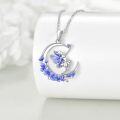 wholesale 925 Sterling Silver Blue Butterfly Fairy Moon Pendant Necklace for Women-0-2