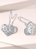 wholesale 925 Sterling Silver Cutout Heart Drop Leverback Earrings for Women -0-4