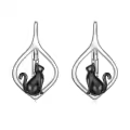 TOUPOP Sterling Silver Stone Animal Leverback Hoop Earrings-0-0