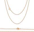 wholesale S925 Sterling Silver 18K Rose Gold Plated Round Circle Link Chain Necklace for Heavy Pendants, Lead & Nickel Free, Gift Ready-0-0