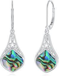 wholesale Sterling Silver Celtic Teardrop Drop Earrings Jewelry Gifts for Women-Abalone Shell Filigree