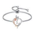 TOUPOP Sterling Silver Rose Heart Butterfly Initial L Letter Link Bracelet Jewelry Gifts-0-0
