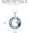 wholesale 925 Sterling Silver Blue Crystal Hummingbird Pendant Necklace for Women-0-3