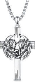 wholesale Sterling Silver Cross Pendant Necklace for Women Men Religious Jewelry Gift for Christmas Birthday Mothers Day-0-76