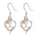 TOUPOP Sterling Silver Rose Heart Butterfly Initial X Letter Drop Dangle Earrings-0-0