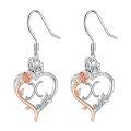 TOUPOP Sterling Silver Rose Heart Butterfly Initial X Letter Drop Dangle Earrings-0-0