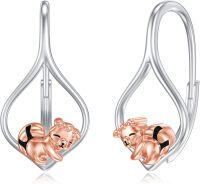 wholesale 925 Sterling Silver Squirrel Teardrop Dangle Earrings for Women and Teen Girls-Raccoon Earrings