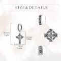 wholesale 925 Sterling Silver 925 Celtic Knot Cross Huggie Hoop Earrings - Irish Style Jewelry for Women-0-2