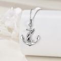 wholesale 925 Sterling Silver Anchor Pendant Necklace Wholesale With Rope Detail-0-12
