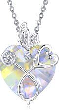 wholesale  Sterling Silver Crystal Butterfly Heart Stethoscope Necklace Nurse Doctor Gift -0-0