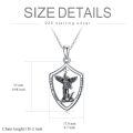 wholesale 925 Sterling Silver Angel of Protection Shield Pendant Necklace with Cross and Dragon Design-0-4