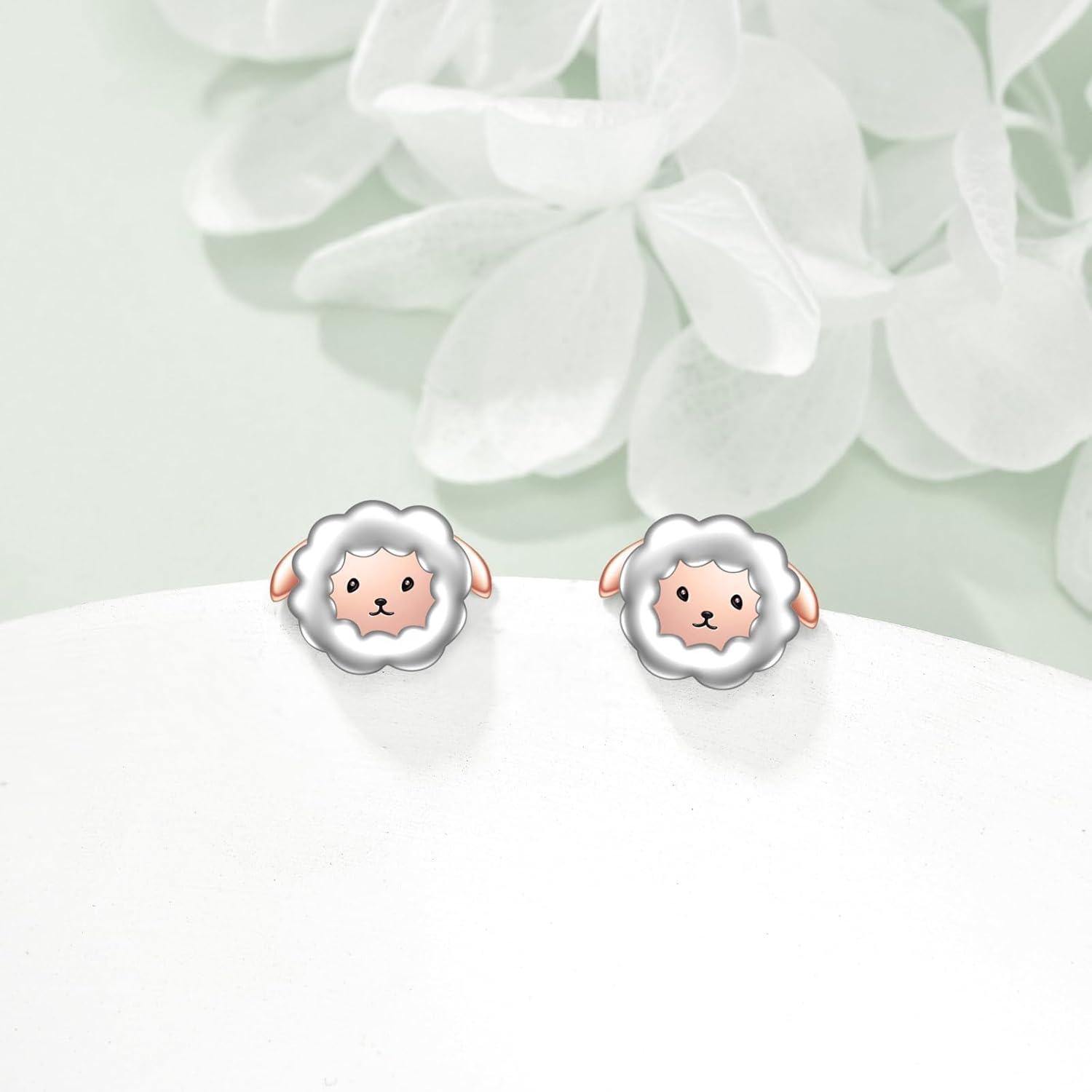 wholesale 925 Sterling Silver Sheep Stud Earrings - Adorable Animal  for Her-0-2