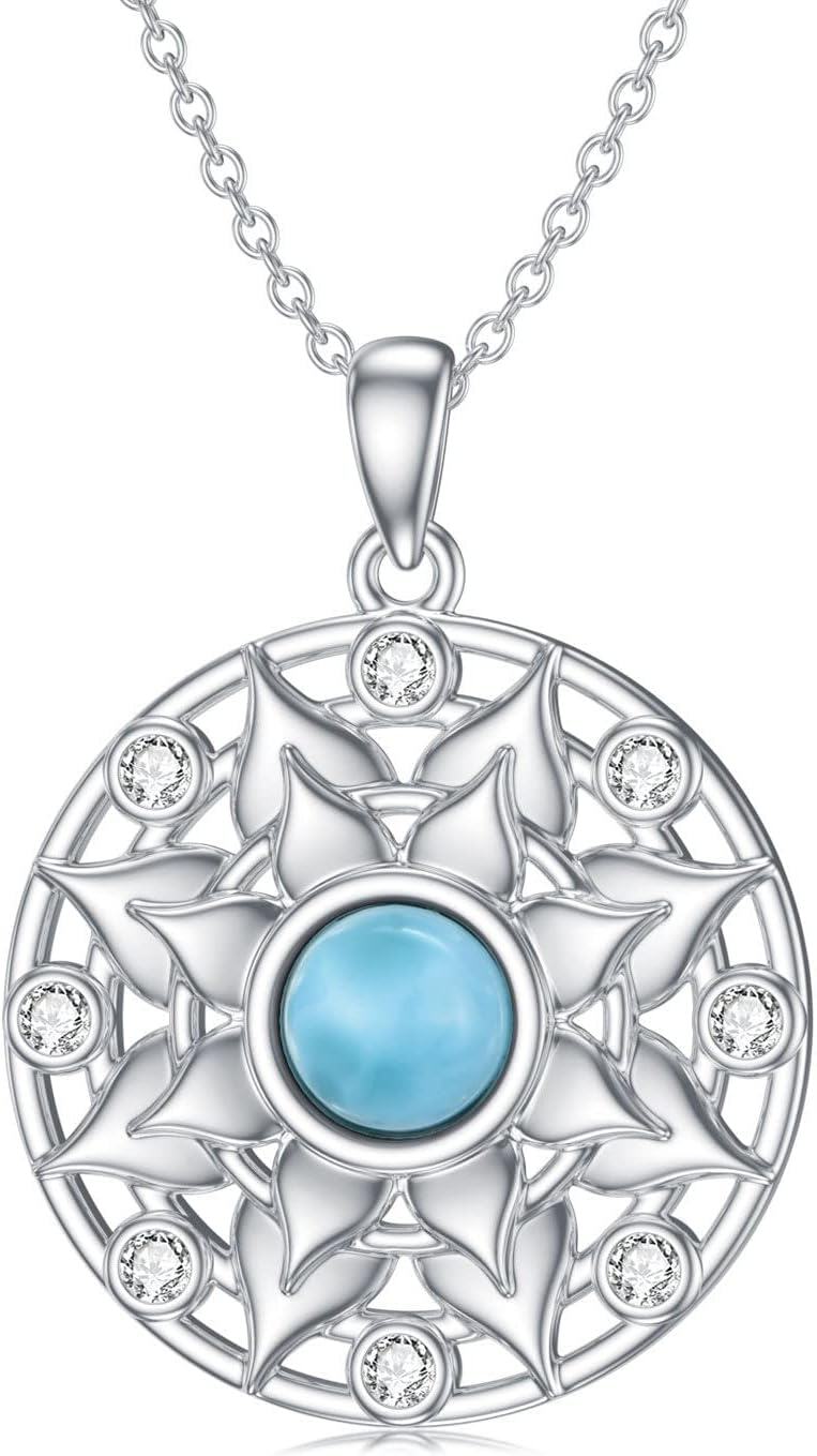 Sterling Silver Evil Eye Lotus Eye of Horus Necklace Spiritual Protection Amulet Gift for Women Men w 18 +2 Chain-0-0