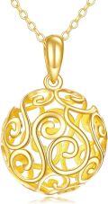wholesale 14K Gold Round Swirls Pendant Necklace with Chain - Elegant Fashion s for Women-0-0