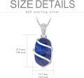 wholesale Sterling Silver Gemstone Urn Necklace for Ashes Memorial Jewelry-0-5