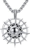 wholesale  Compass Pendant with Black Stone Men's & Women's s for Him Her-0-0
