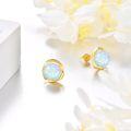 wholesale 14K Gold Opal Round Stud Earrings for Women - 8mm Pearls and Stones  Set-0-3
