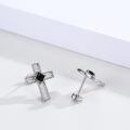 wholesale 925 Sterling Silver Black Onyx Celtic Cross Stud & Dangle Earrings  for Women and Men-0-3