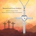 wholesale 925 Sterling Silver Cross with Heart and Yellow Stone Pendant Necklace for Women Christian s-0-5