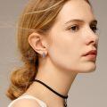 wholesale 925 Sterling Silver Serpent Hoop Earrings Wholesale With Purple Gemstones-0-1