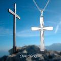 wholesale 925 Sterling Silver Origami Cross Pendant Necklace - Religious  for Women & Men-0-5