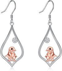 wholesale 925 Sterling Silver Penguin Drop Earrings Gift for Women Girls Jewelry Accessories-Penguin dangle earrings