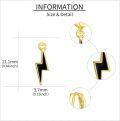 wholesale 14K Gold Lightning Bolt Dangle Hoop Earrings for Women-0-3