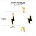 wholesale 14K Gold Lightning Bolt Dangle Hoop Earrings for Women-0-3