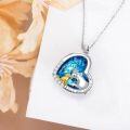 wholesale 925 Sterling Silver Mom and Baby Bear Love You Forever Heart Pendant Necklace Gifts for Women-0-2