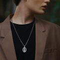 wholesale 925 Sterling Silver Saint Peregrine Oval Religious Pendant Necklace For Men Women Faith Gift-0-3