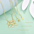 wholesale 925 Sterling Silver Plated Gold Metal Turquoise Evil Eye Pendant Necklace with CZ Stones - Dreamcatcher Style s for Women-0-4
