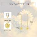 wholesale 14K Gold Sunflower Drop Earring for Her-0-5