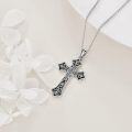 wholesale 925 Sterling Silver Celtic Cross Necklace for Women Men - Vintage Irish Christian s 47cm Chain Length-0-4