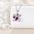wholesale Sterling Silver Swarovski Crystal Infinity Butterfly Pendant Necklace-0-3