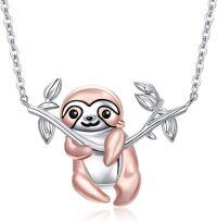 wholesale 925 Sterling Silver Sloth Charm Necklace - Cute Animal s for Her Him-Sloth