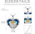 wholesale 925 Sterling Silver Blue Crystal Heart Pendant Necklace Gifts for Sisters and Daughters-0-5