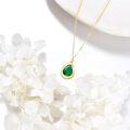 wholesale 14K Gold Green Emerald Teardrop Pendant Necklace for Women Birthdays Gifts-0-3