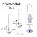 wholesale 925 Sterling Silver Evil Eye & Hamsa Hand Earrings with Asymmetrical Design - Hypoallergenic, Tarnish Resistant - Fashionable Talisman Jewelry for Women-0-3