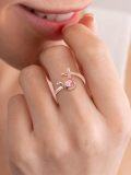 wholesale 925 Sterling Silver & Zircon Breast Cancer Survivor Ring with Pink Ribbon - Adjustable Open Ring for Women - Awareness Jewelry Gift-0-4