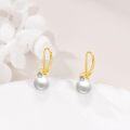 wholesale 925 Sterling Silver White Pearl and Cubic Zirconia Leverback Earrings-0-3