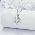 wholesale 925 Sterling Silver Moonstone & CZs Celtic Cross Crescent Moon Pendant Necklace Gift for Her Him-0-2