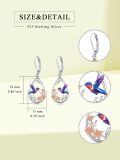 wholesale 925 Sterling Silver Hummingbird & Flower Drop Earrings for Women-0-1