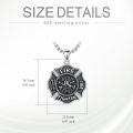 wholesale 925 Sterling Silver Maltese Cross Fire Fighter Badge Necklace Pendant for Men & Women-0-4