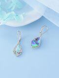 wholesale 925 Sterling Silver Turquoise & Abalone Shell Teardrop Filigree Dangle Earrings Gift for Mom Wife Girlfriend-0-23