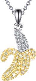 wholesale 925 Sterling Silver Banana Fruit Pendant for Women s-0-0