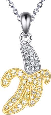 wholesale 925 Sterling Silver Banana Fruit Pendant for Women s-Banana