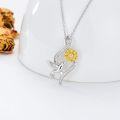 wholesale 925 Sterling Silver Hummingbird Sunflower Pendant Necklace for Women Girls Mothers Day Gift-0-3